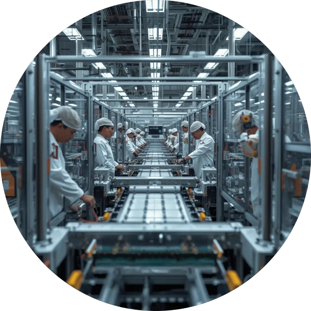 中豪人力仲介外勞在現代化自動化生產線進行設備操作與品質監控作業